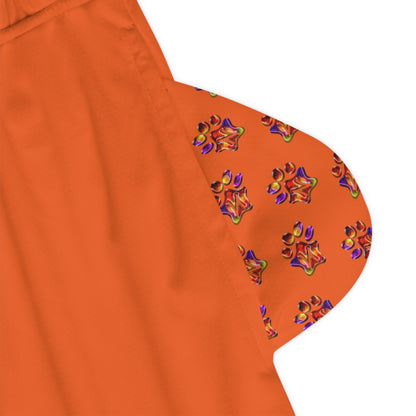 Paw-N-Star Basketball Rib Shorts Orange