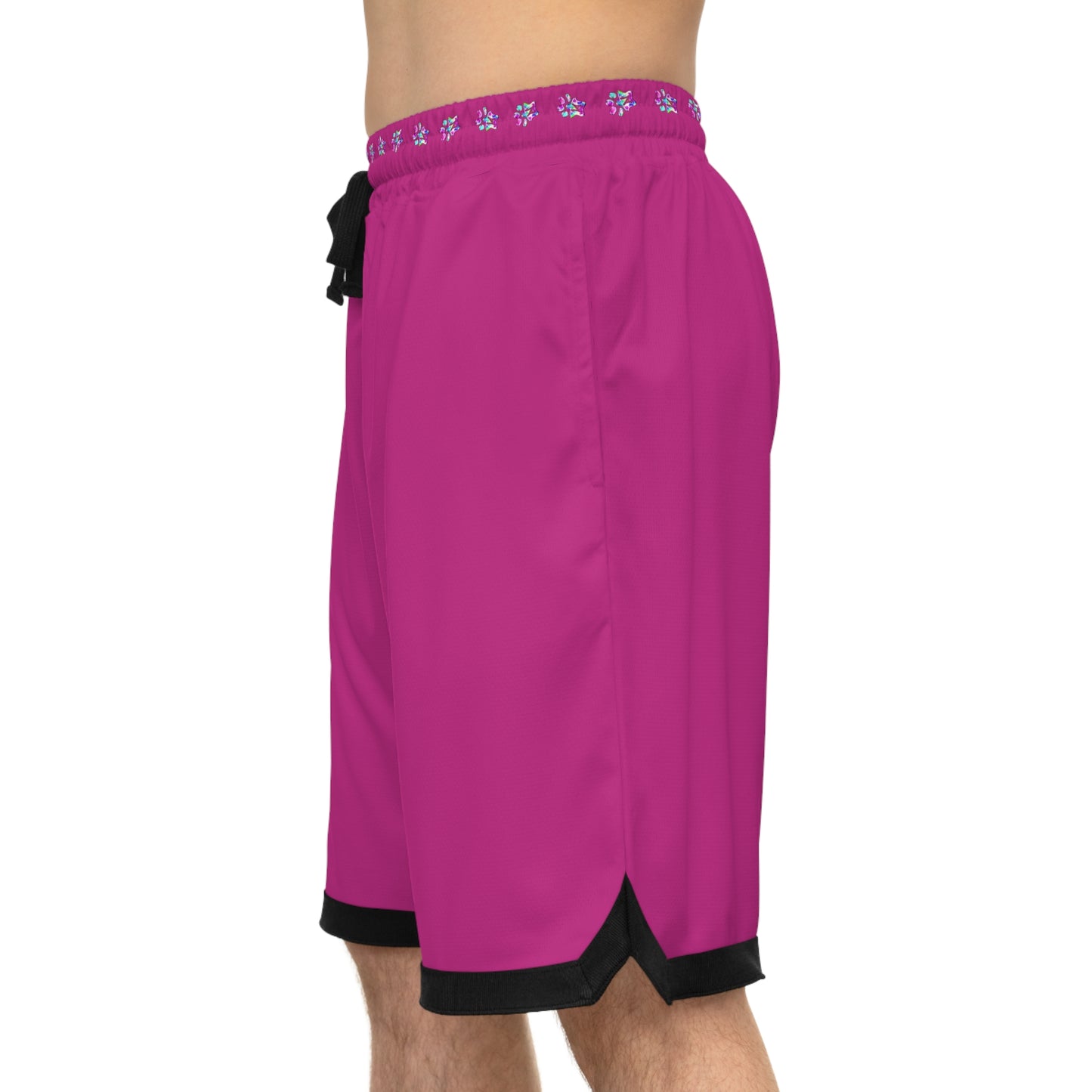 Paw-N-Star Basketball Rib Shorts Pink