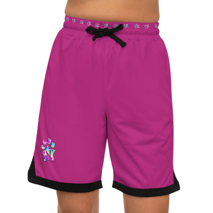 Paw-N-Star Basketball Rib Shorts Pink