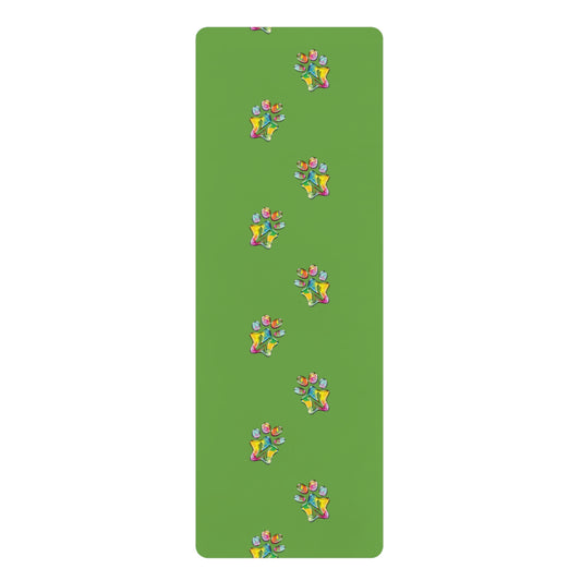 Paw-N-Star Rubber Yoga Mat Green