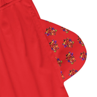 Paw-N-Star Basketball Rib Shorts Red