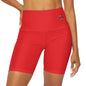 Paw-N-Star High Waisted Red Yoga Shorts