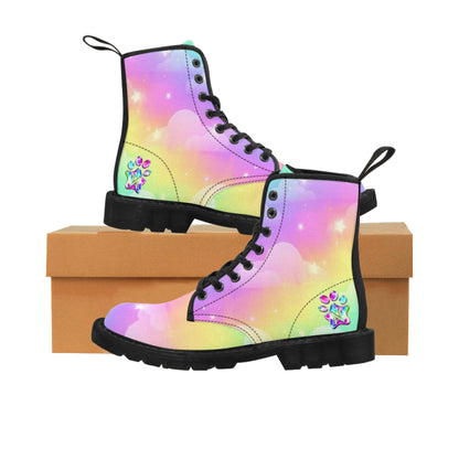 Paw-N-Star Rainbow Bright Women's Canvas Boots