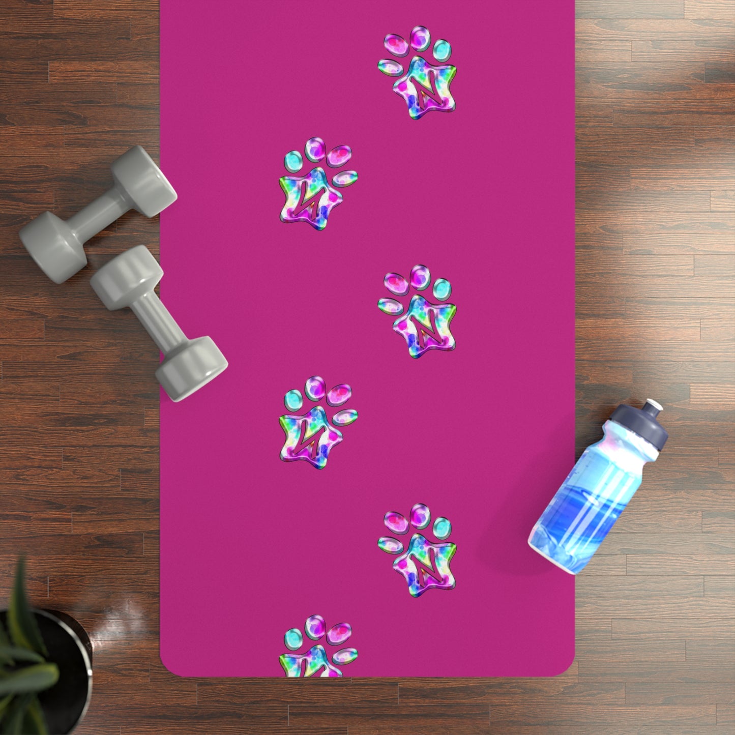 Paw-N-Star Rubber Yoga Mat Pink