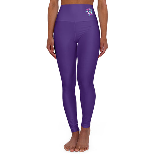 Paw-N-Star High Waisted Purple Yoga Leggings