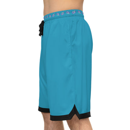 Paw-N-Star Basketball Rib Shorts Turquoise