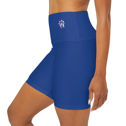 Paw-N-Star High Waisted Blue Yoga Shorts