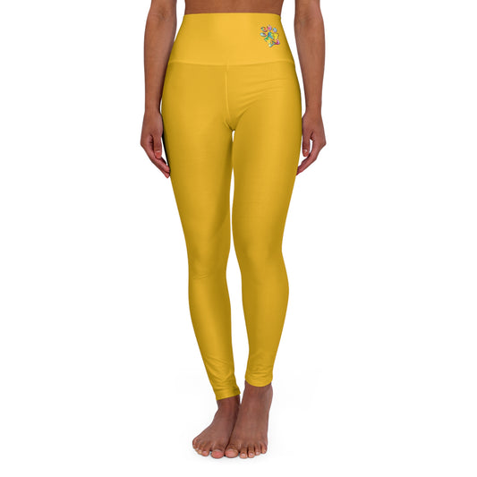 Paw-N-Star High Waisted Yellow Yoga Leggings