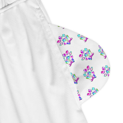 Paw-N-Star Basketball Rib Shorts White