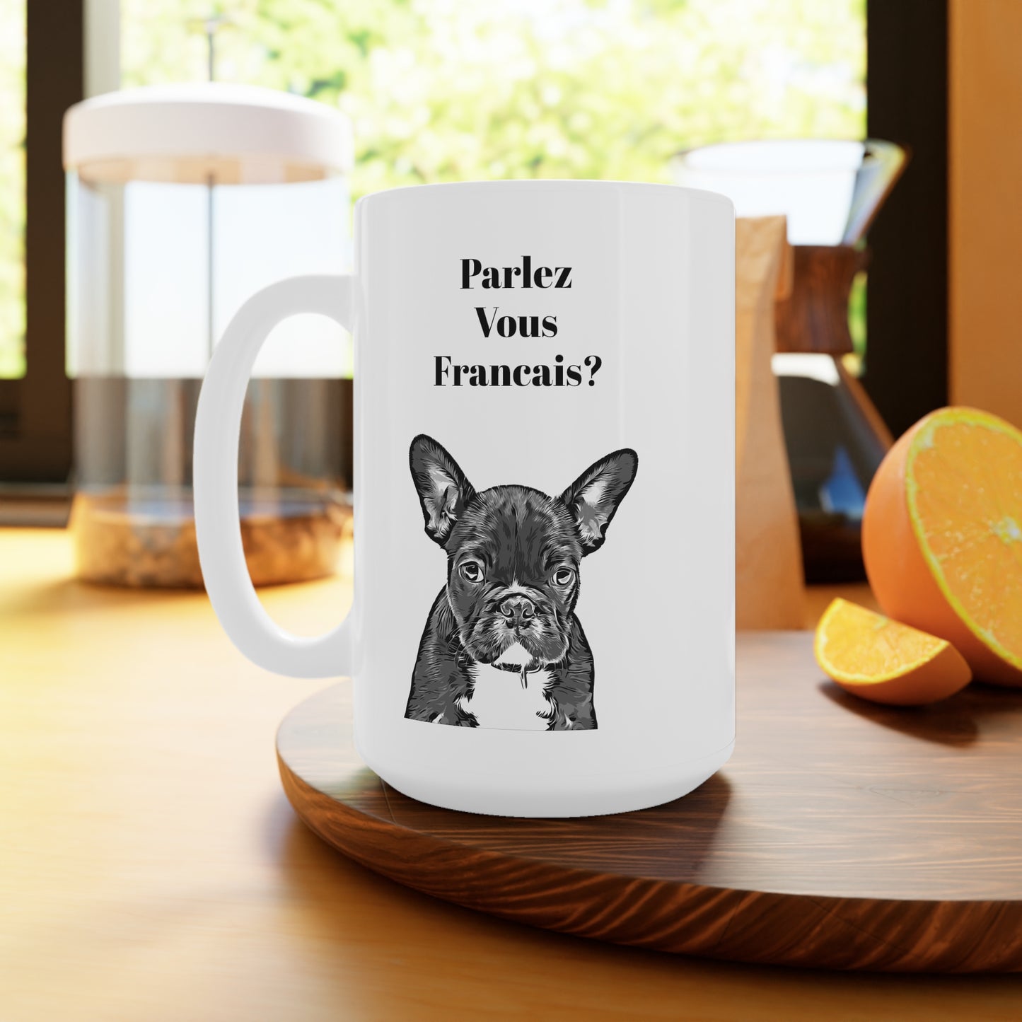 MugShop "Parlez Vous..." White Ceramic Mug, 15oz