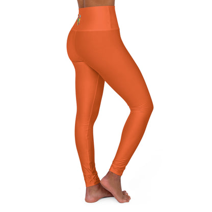 Paw-N-Star High Waisted Orange Yoga Leggings