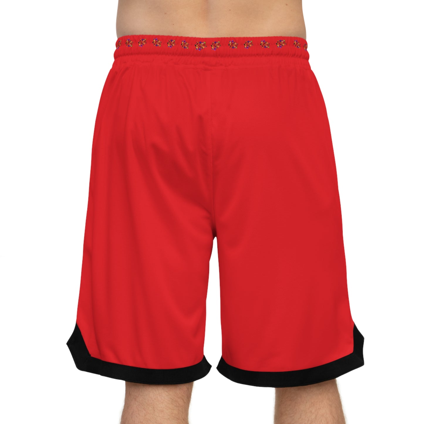 Paw-N-Star Basketball Rib Shorts Red