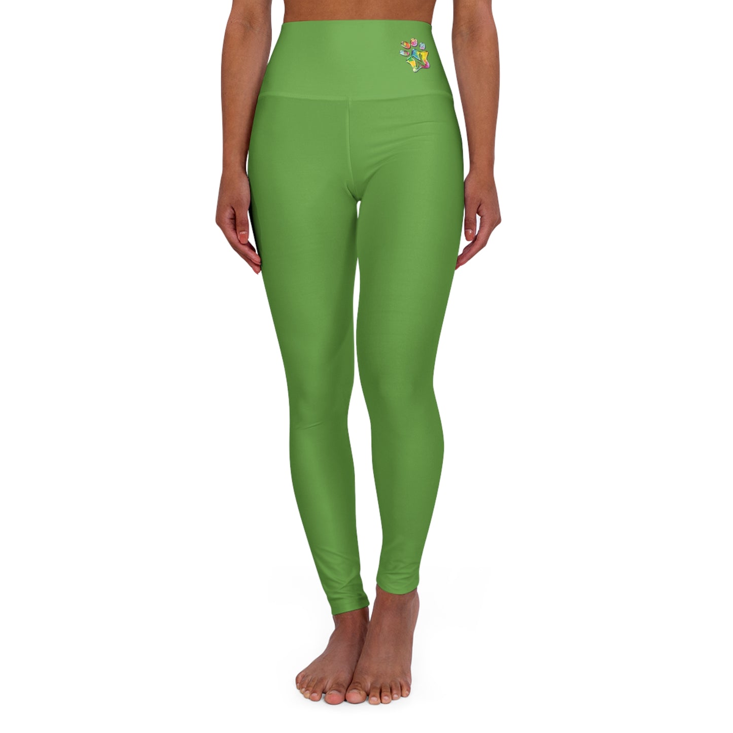 Paw-N-Star High Waisted Green Yoga Leggings