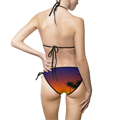 Paw-N-Star Women's Bikini Swimsuit Sunset Palms