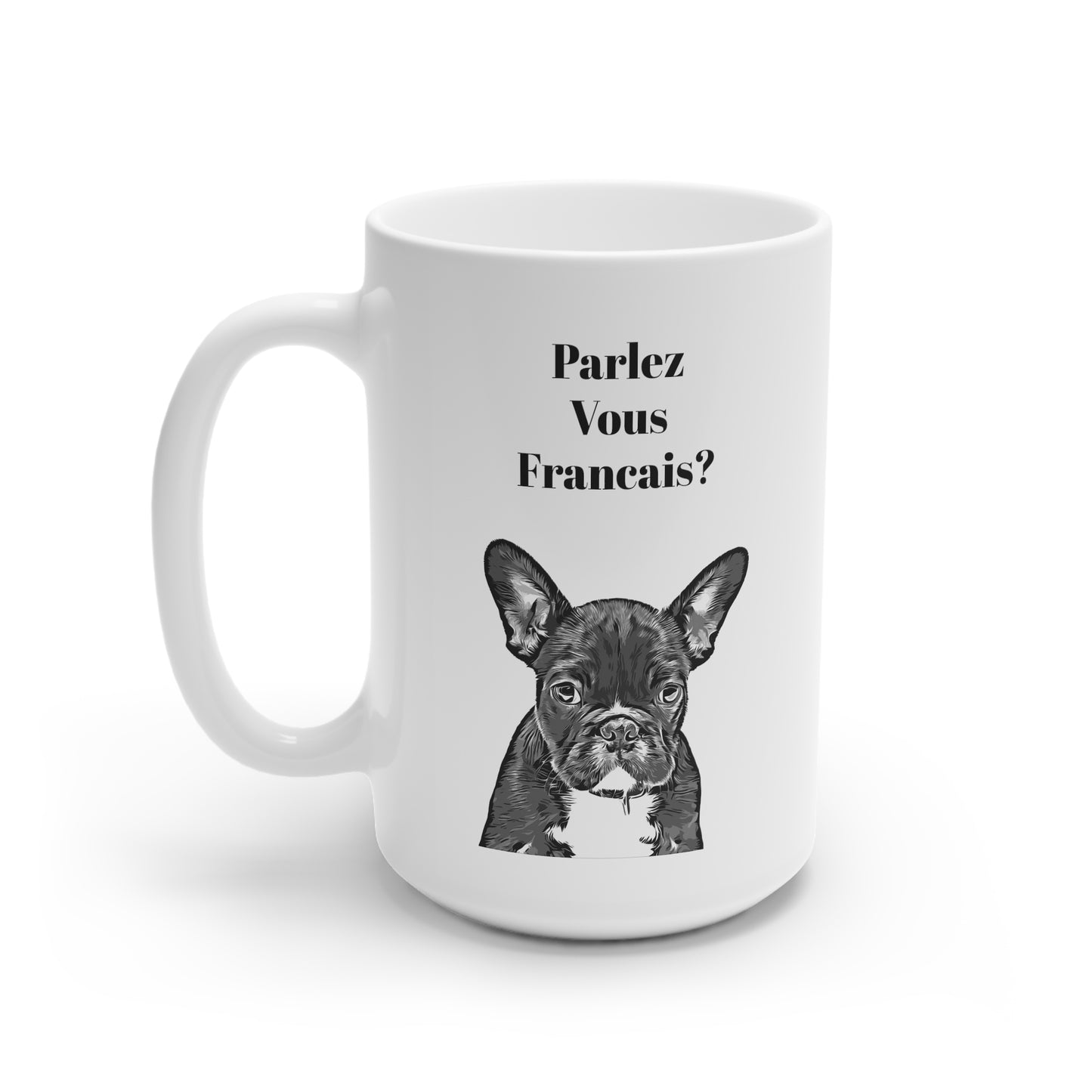 MugShop "Parlez Vous..." White Ceramic Mug, 15oz