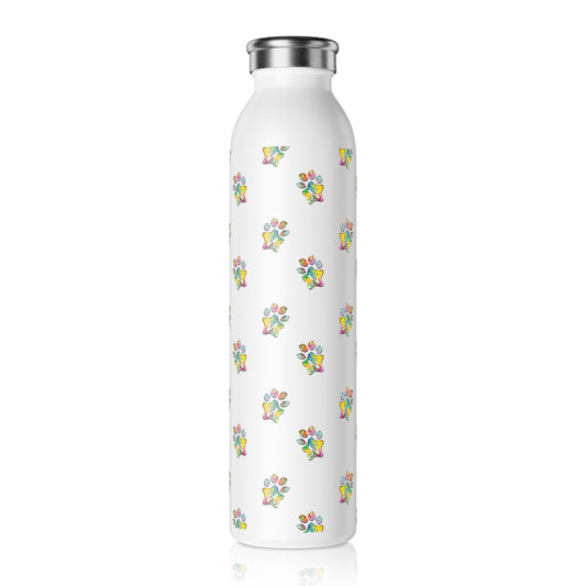 Paw-N-Star Pastel Splash Slim Water Bottle 20oz