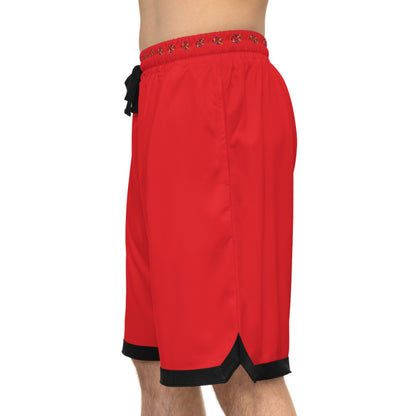 Paw-N-Star Basketball Rib Shorts Red