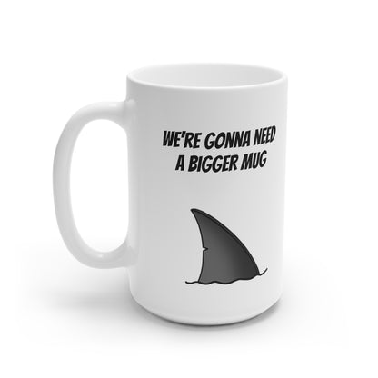 MugShop "Great White" White Ceramic Mug, 15oz