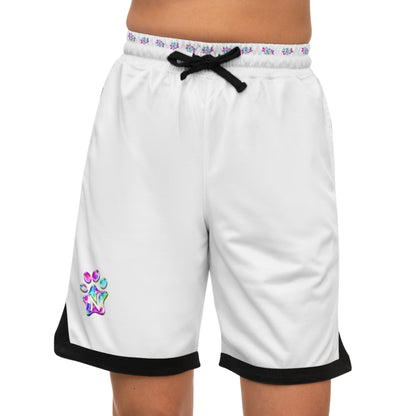 Paw-N-Star Basketball Rib Shorts White