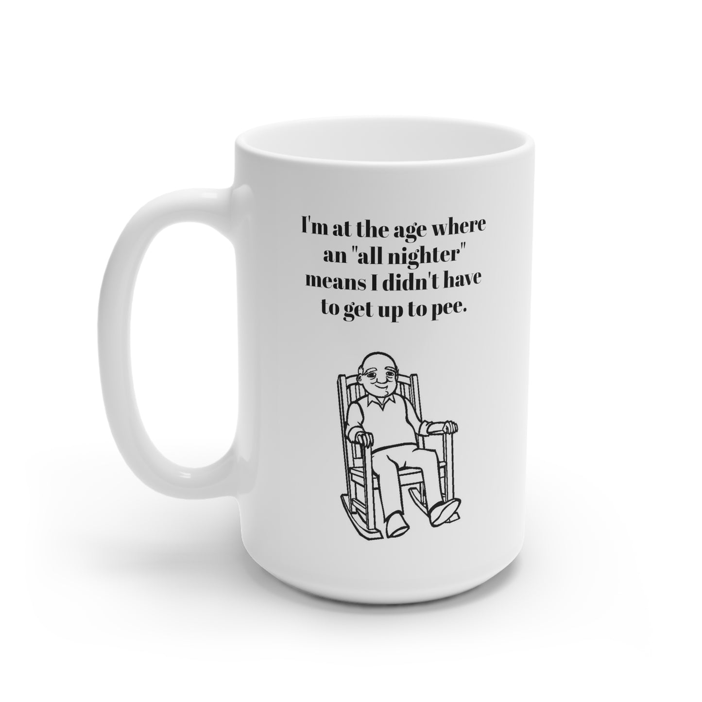 MugShop "Grandpa All Nighter" White Ceramic Mug, 15oz