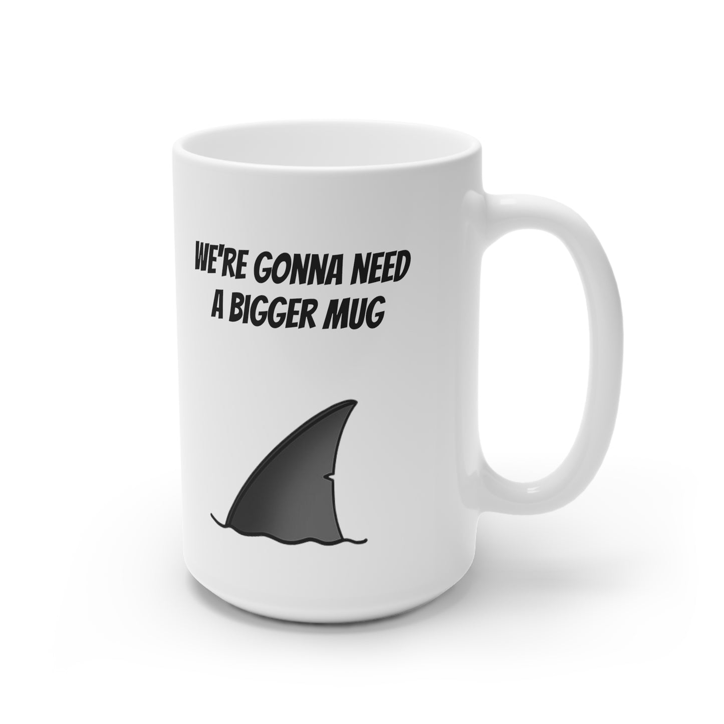 MugShop "Great White" White Ceramic Mug, 15oz