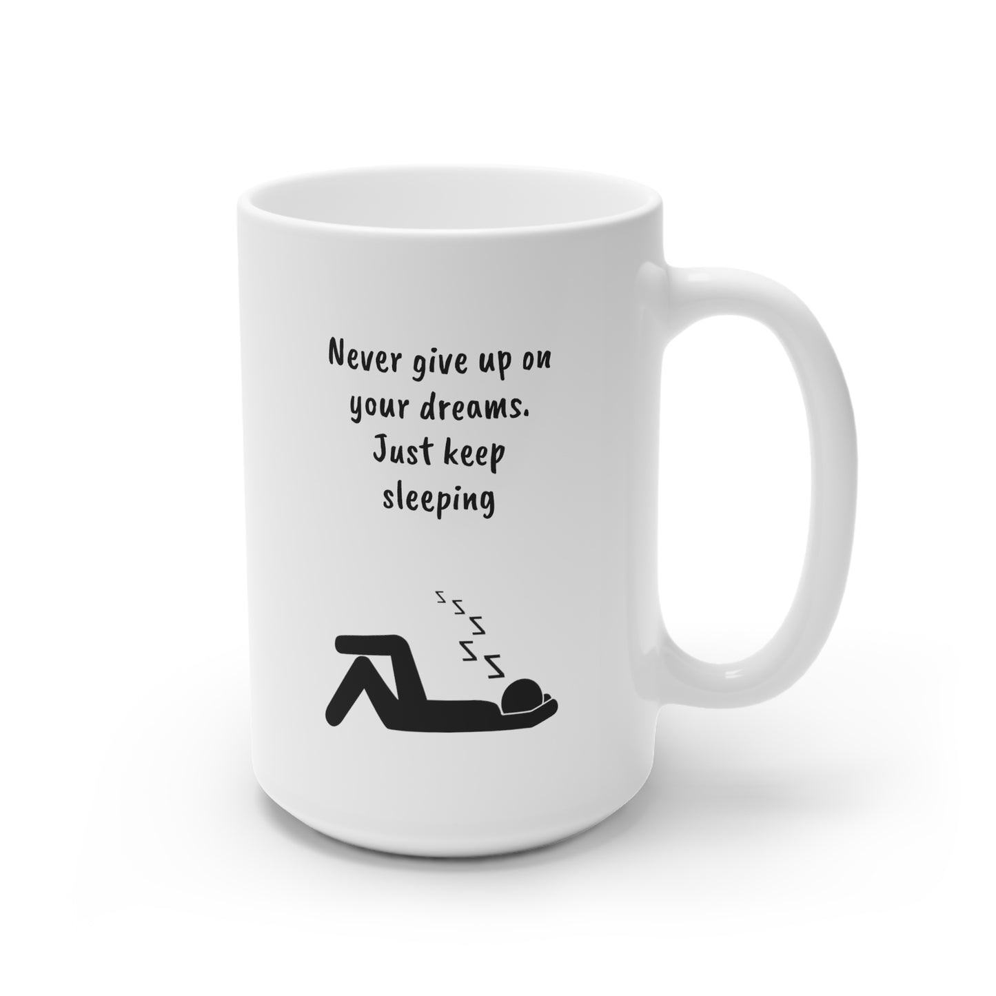 MugShop "Sleepyhead" White Ceramic Mug, 15oz