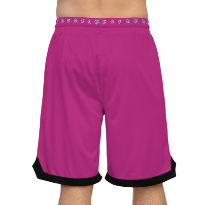 Paw-N-Star Basketball Rib Shorts Pink