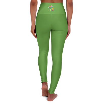 Paw-N-Star High Waisted Green Yoga Leggings