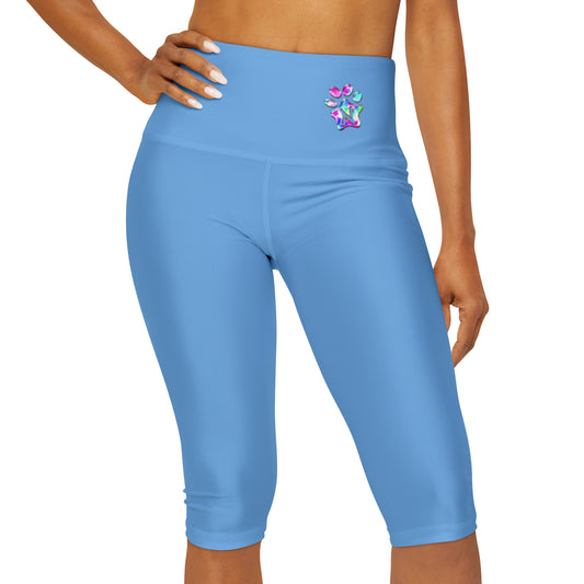 Paw-N-Star Yoga Capri Leggings Light Blue