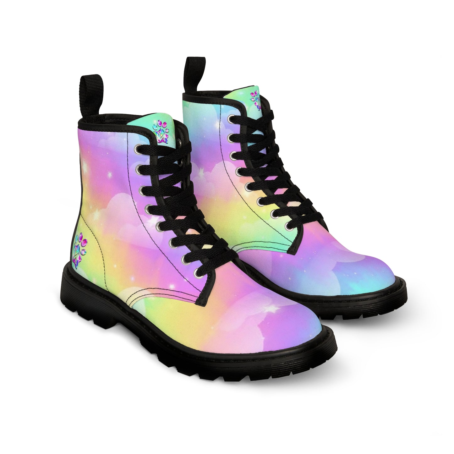 Paw-N-Star Rainbow Bright Women's Canvas Boots