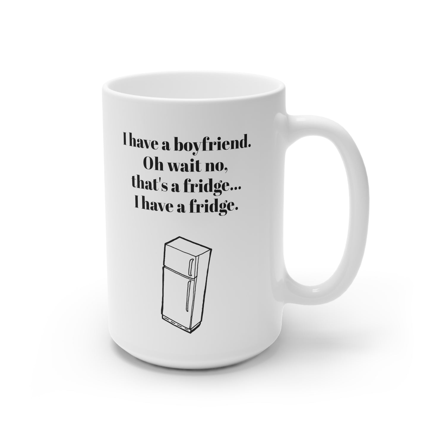 MugShop "Fridge Love" White Ceramic Mug, 15oz