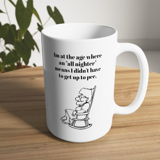 MugShop "Grandma All Nighter" White Ceramic Mug, 15oz