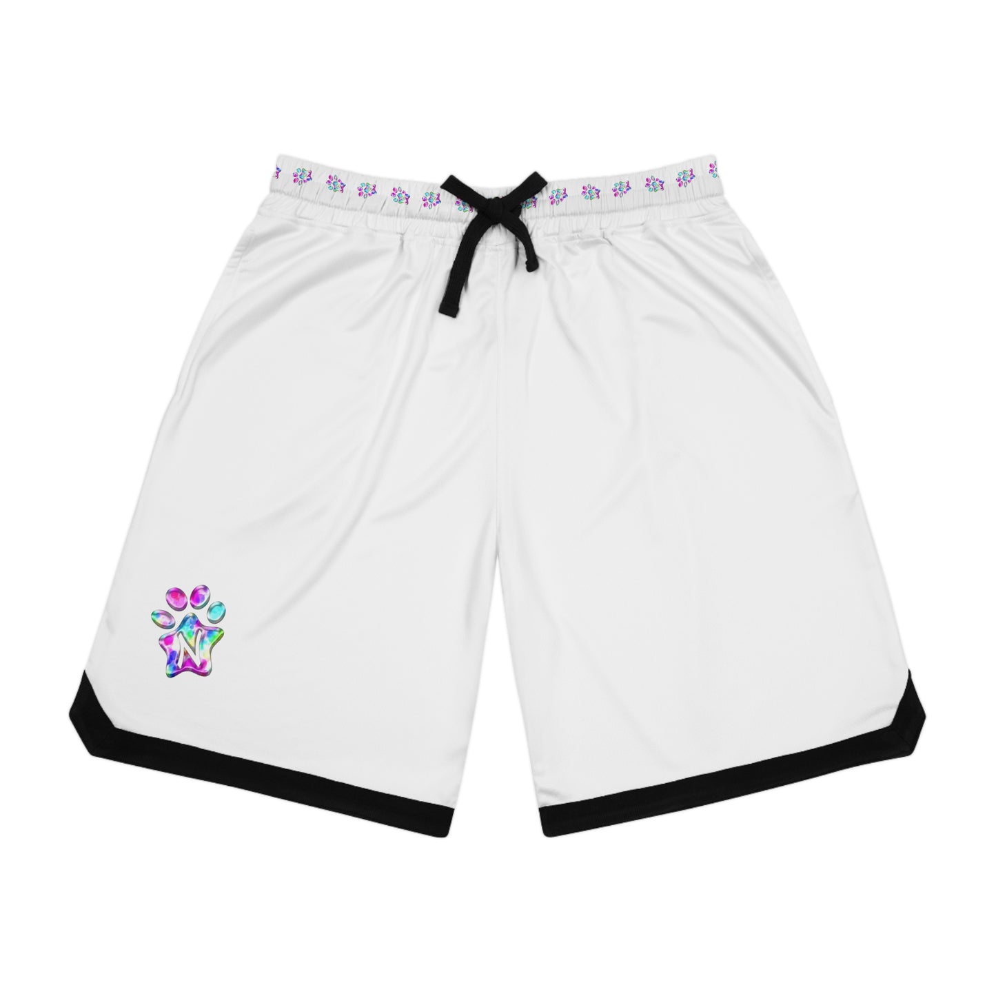 Paw-N-Star Basketball Rib Shorts White