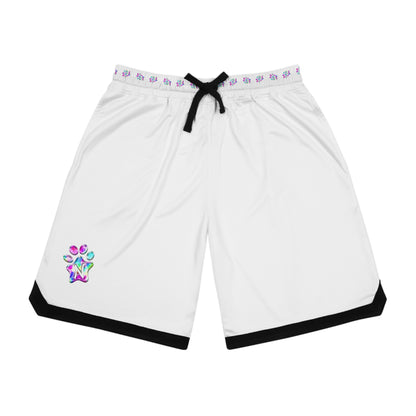 Paw-N-Star Basketball Rib Shorts White