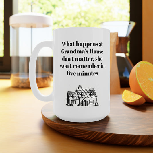 MugShop "Grandma's House" White Ceramic Mug, 15oz
