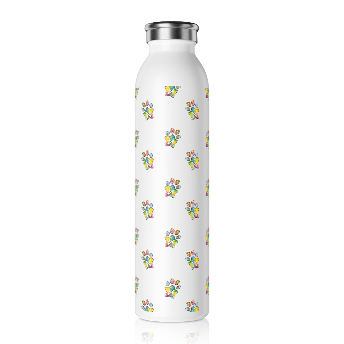 Paw-N-Star Pastel Splash Slim Water Bottle 20oz