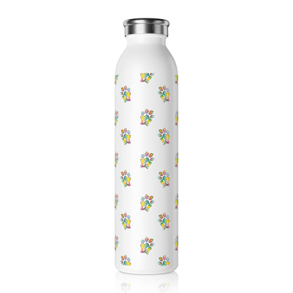 Paw-N-Star Pastel Splash Slim Water Bottle 20oz