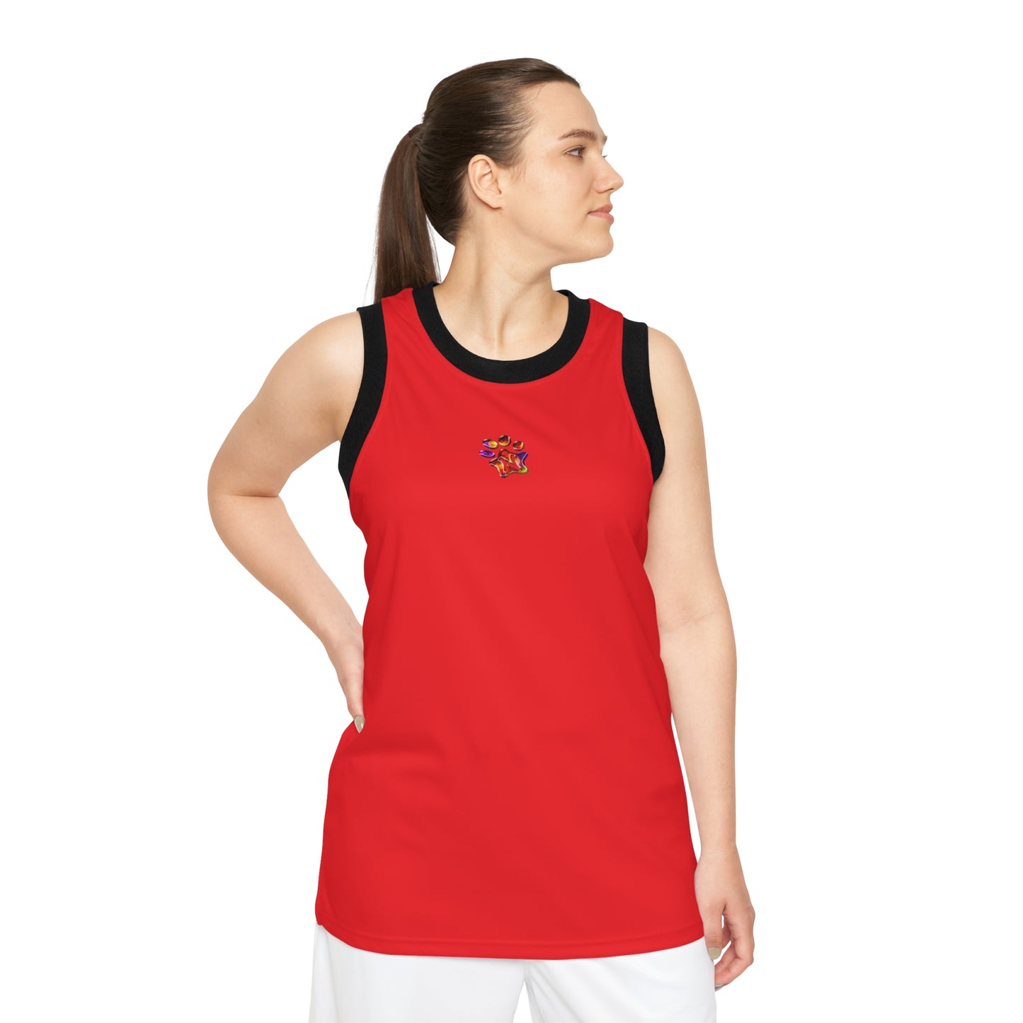 Paw-N-Star Unisex Basketball Jersey Red