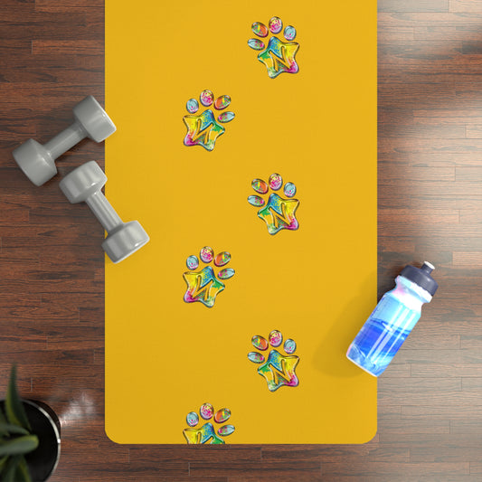 Paw-N-Star Rubber Yoga Mat Yellow