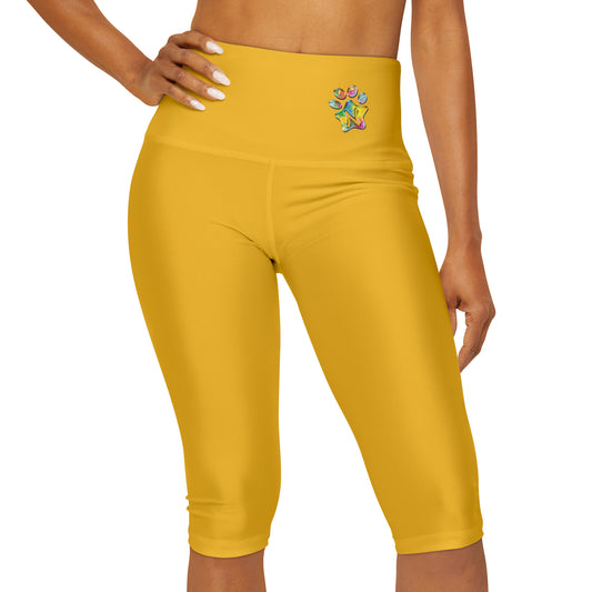 Paw-N-Star Yoga Capri Leggings Yellow