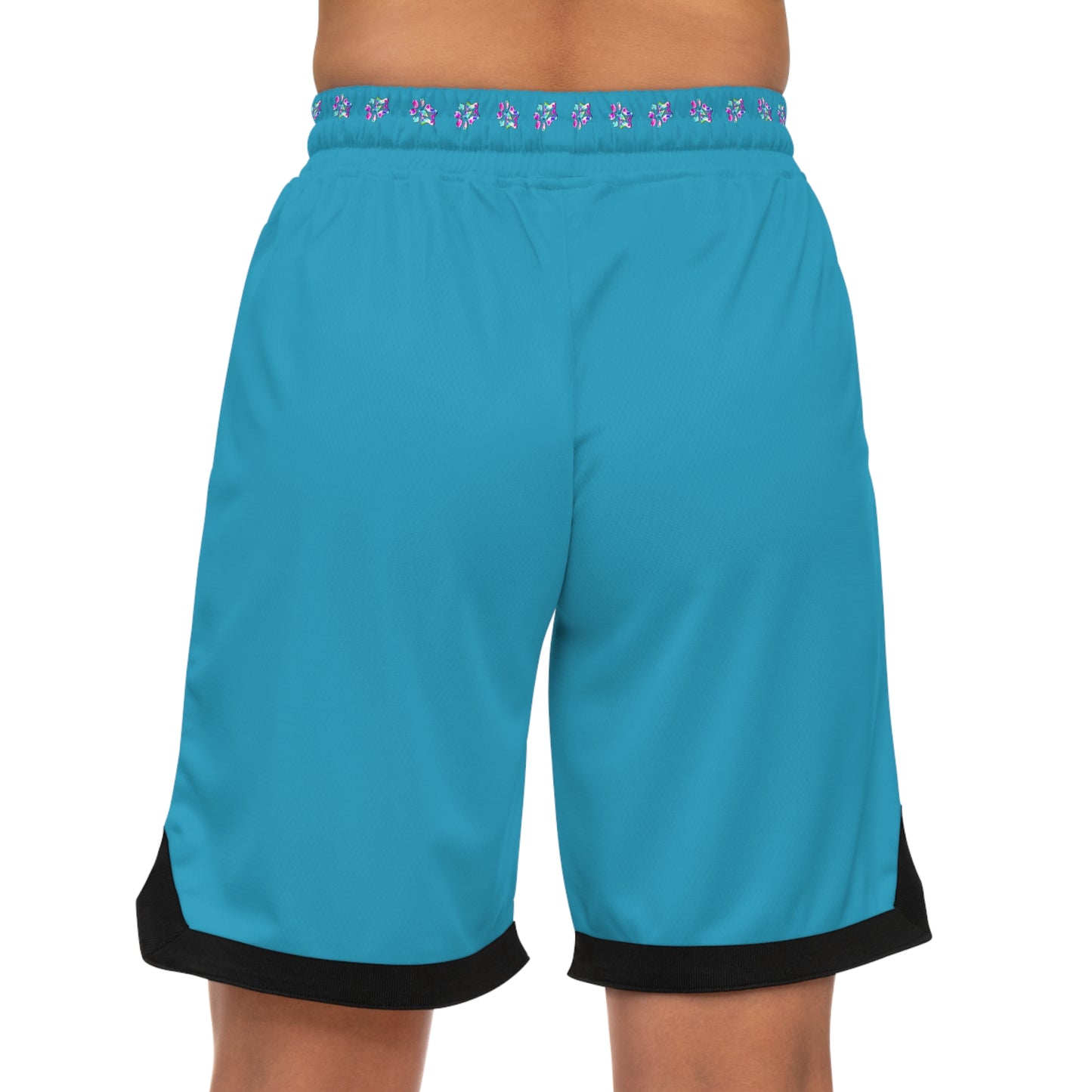 Paw-N-Star Basketball Rib Shorts Turquoise