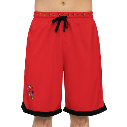 Paw-N-Star Basketball Rib Shorts Red