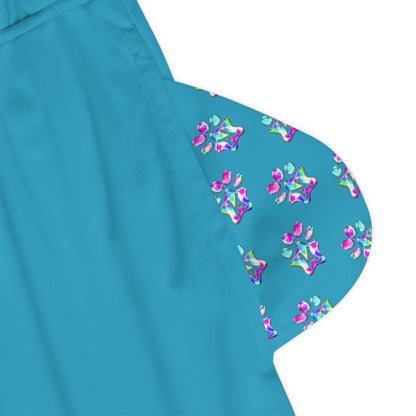 Paw-N-Star Basketball Rib Shorts Turquoise