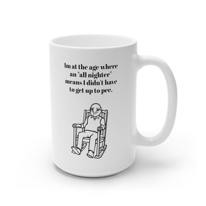 MugShop "Grandpa All Nighter" White Ceramic Mug, 15oz