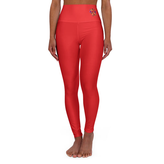 Paw-N-Star High Waisted Red Yoga Leggings