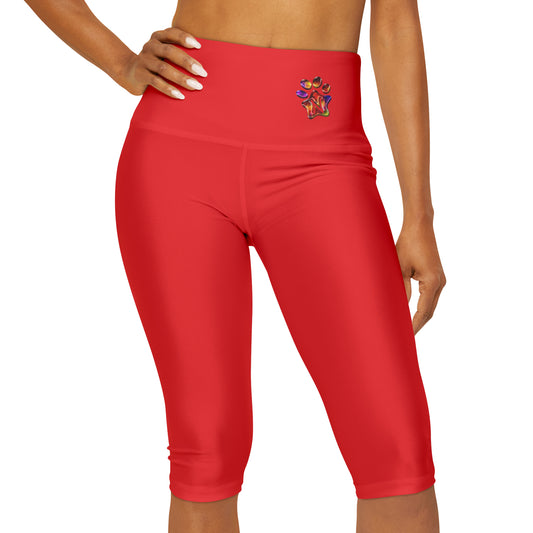 Paw-N-Star Yoga Capri Leggings Red