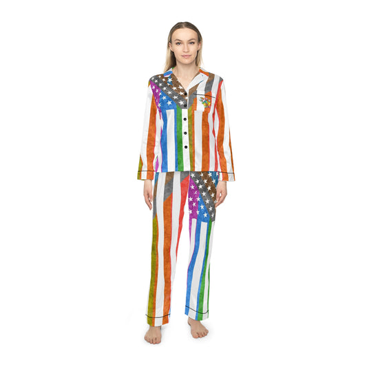 Paw-N-Star US Pride Women's Satin Pajamas