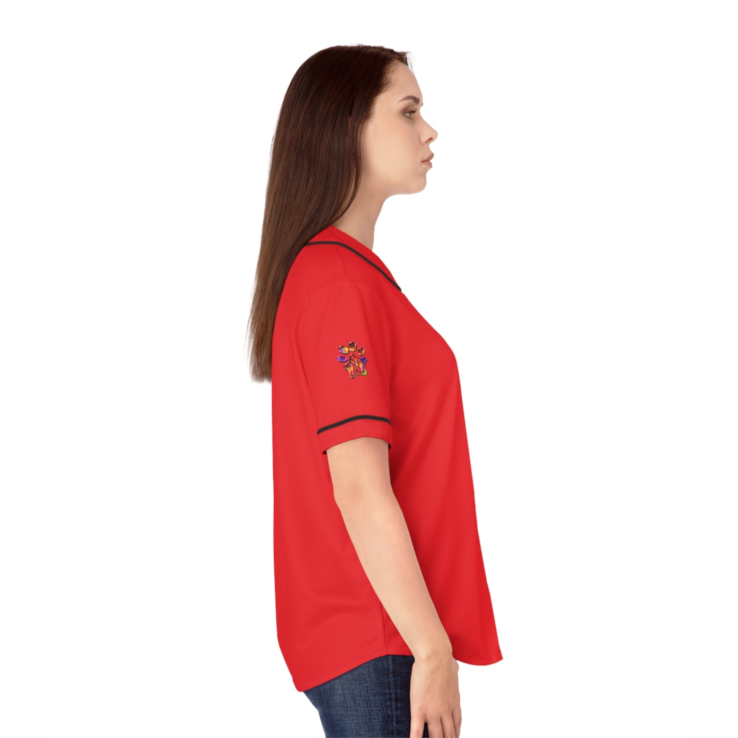 Paw-N-Star Women's Baseball Jersey Red