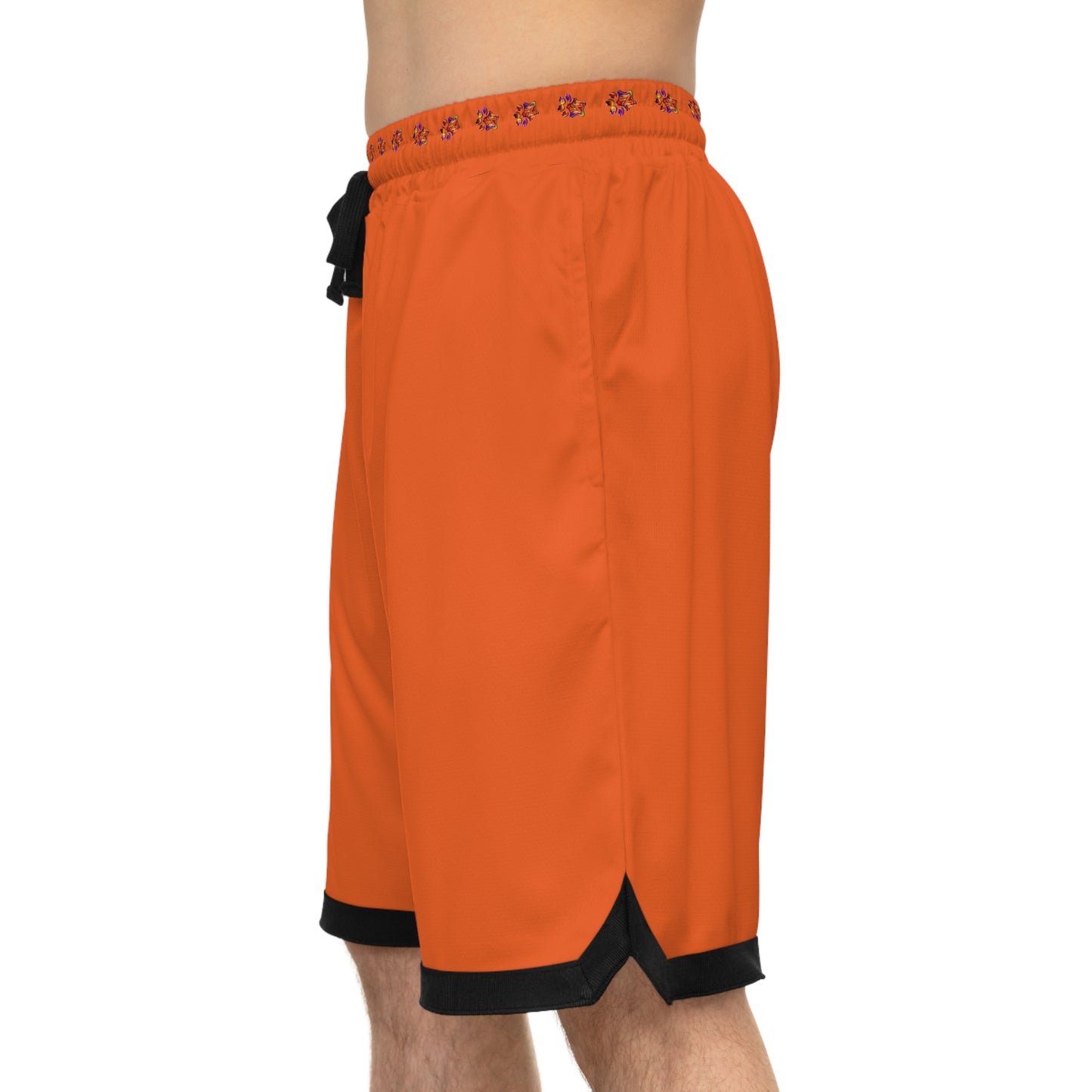 Paw-N-Star Basketball Rib Shorts Orange