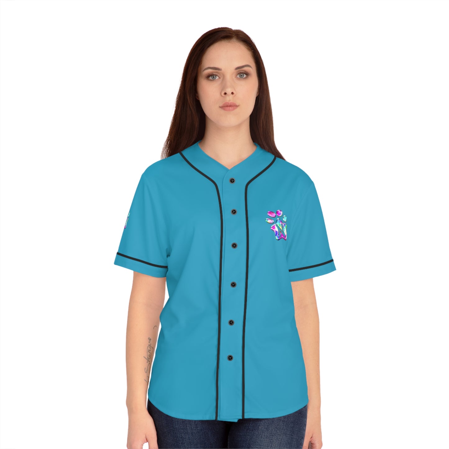 Paw-N-Star Women's Baseball Jersey Turqoise